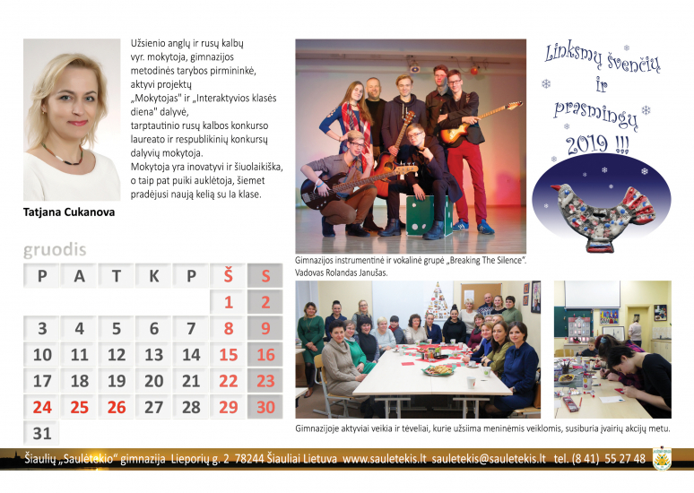 2018 mokyklos kalendorius
